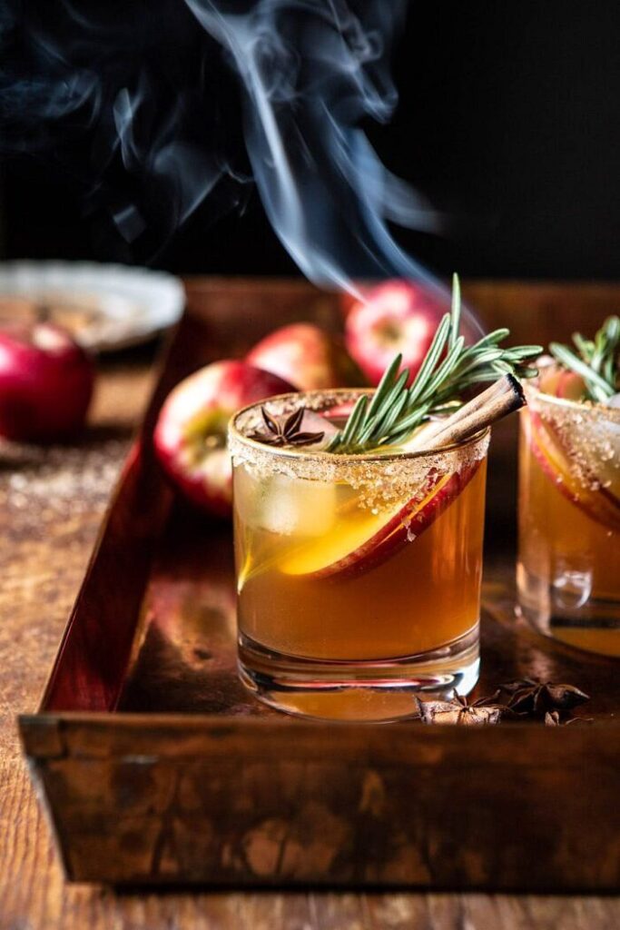 smoky harvest apple cider margarita by Half-Baked Harvest